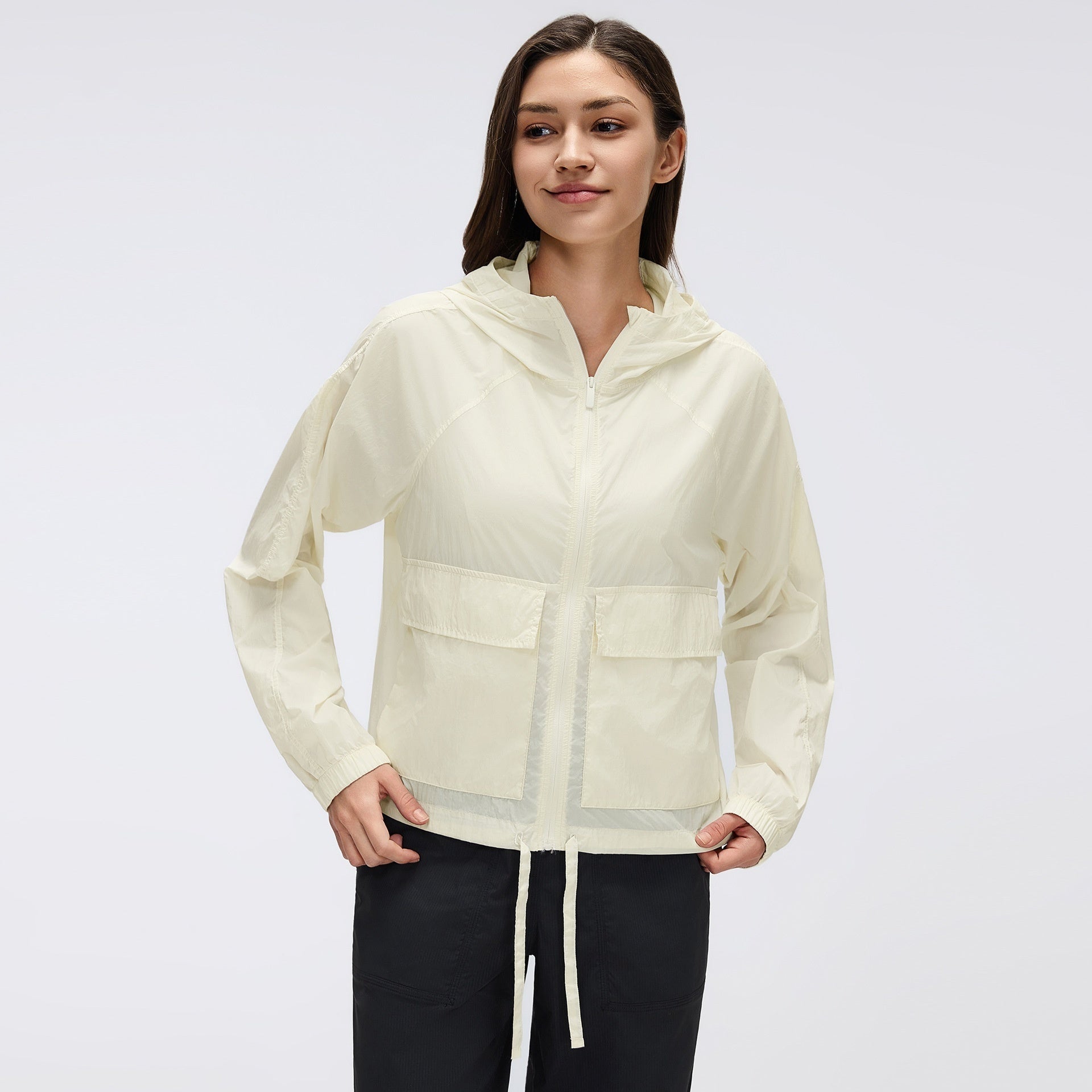 L5769# Women Yoga Hooded Sunscreen Coat