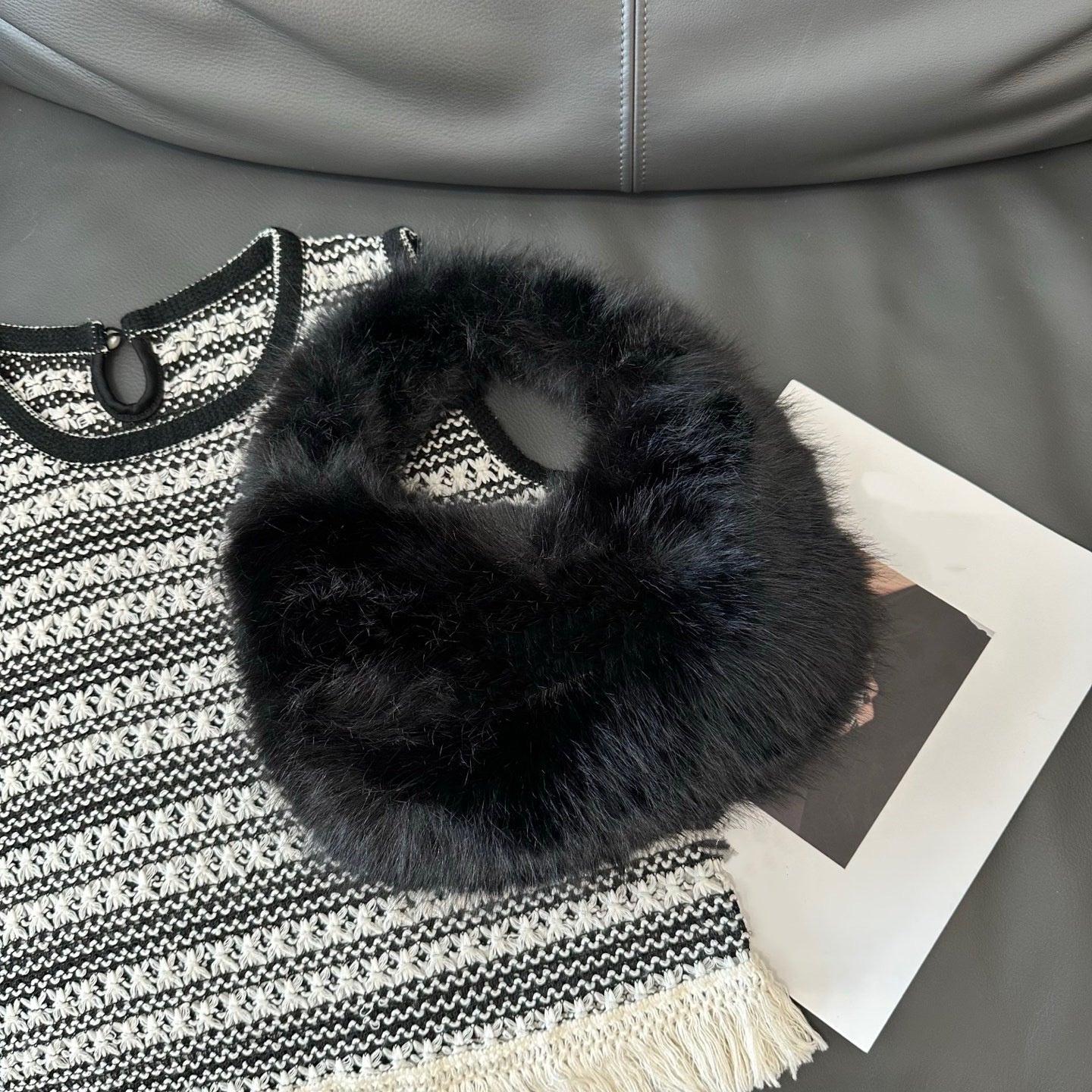 E6704#Faux mink bag