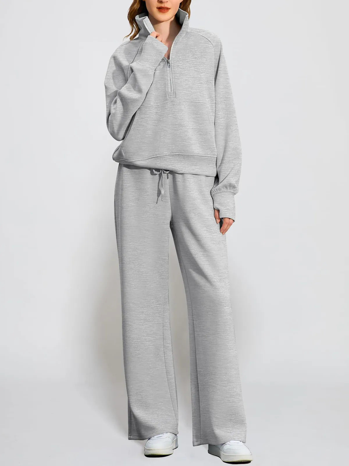 1627#A 3D SIlver Women Yoga Sweatshirt pants Set