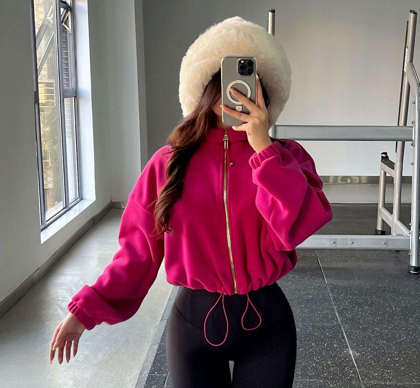 1607# A 3D LOGO Women Yoga Jacket