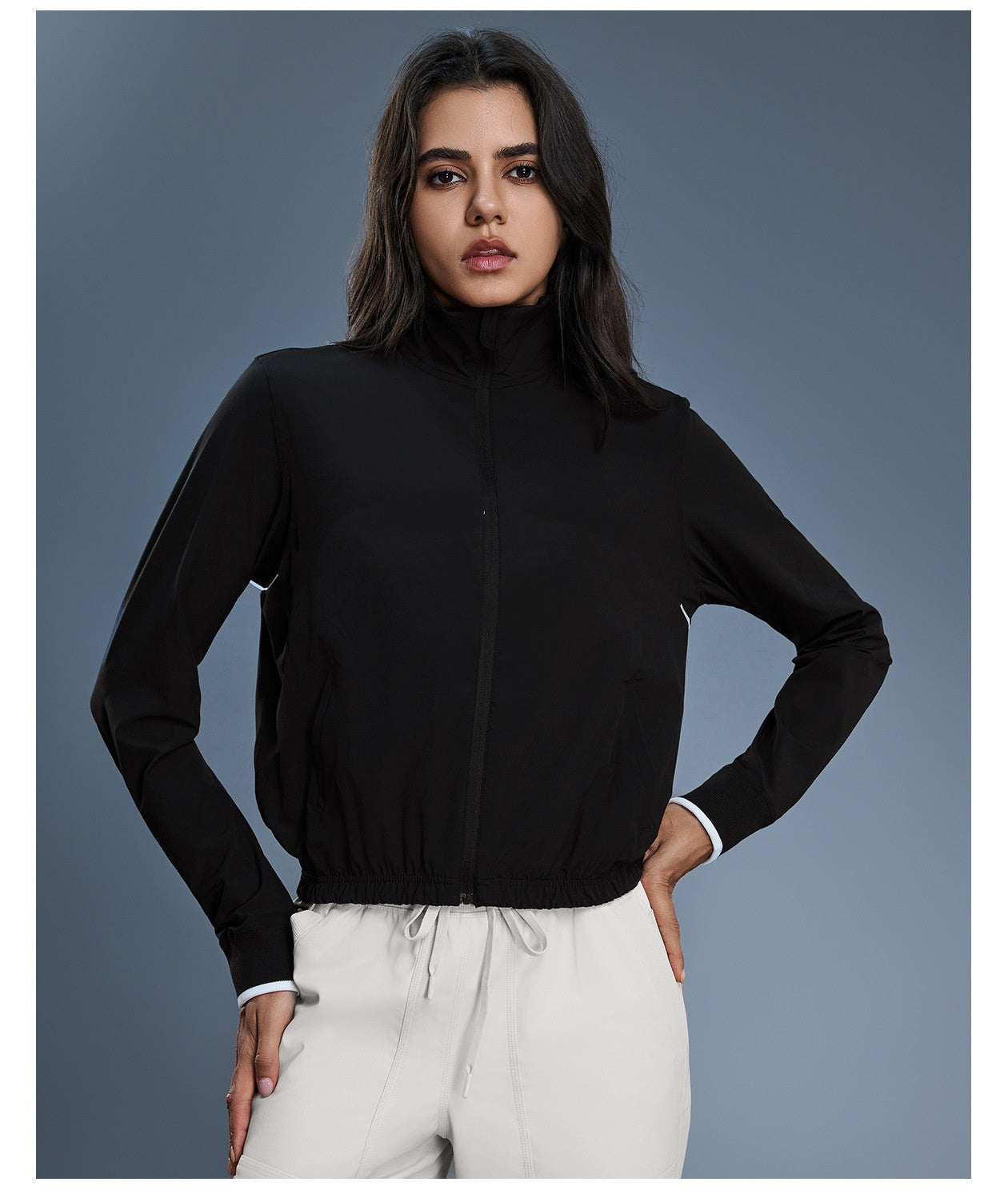 L5682# Embroidery Tennis Track Jacket