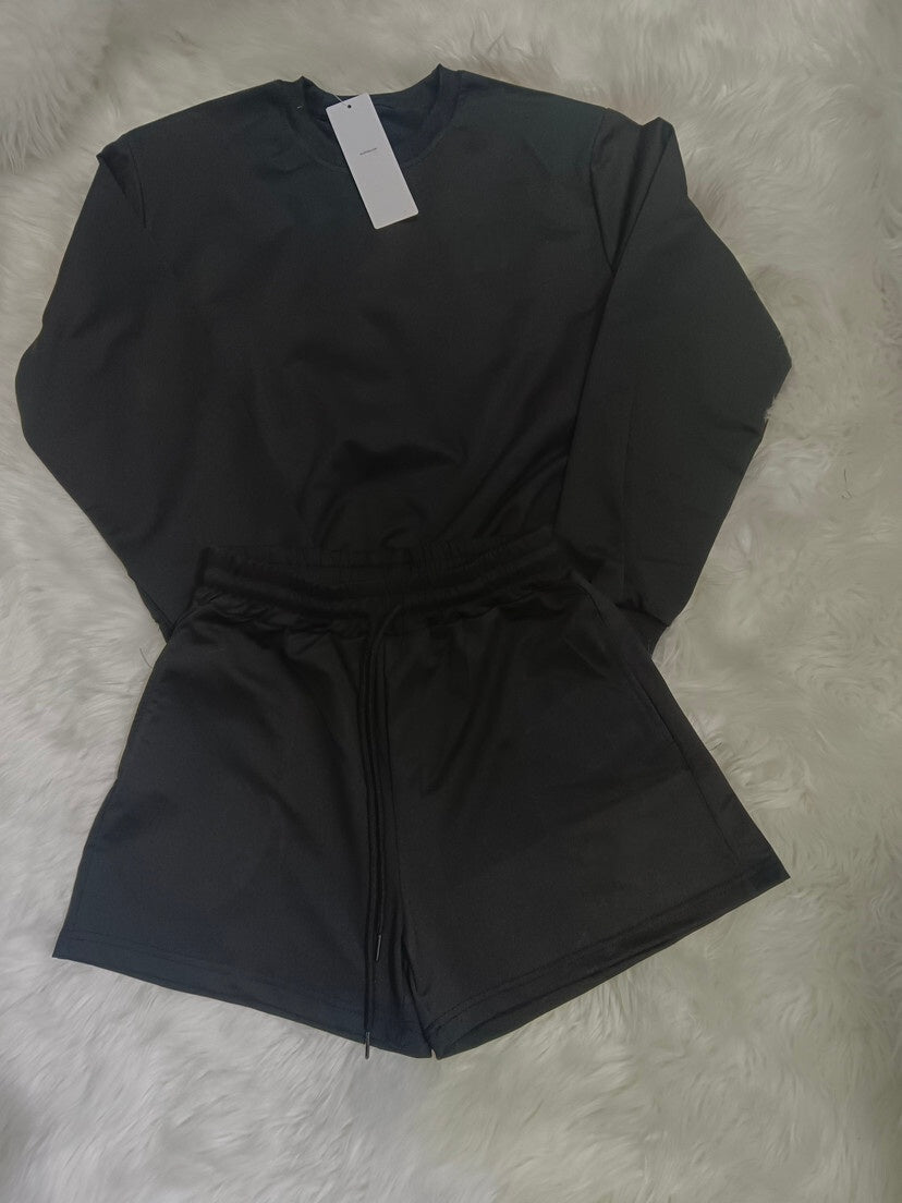 1933# A Women Yoga Sweatshirts Shorts Set