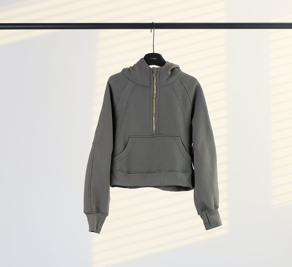 L5864# Women Half zipper Hoodies